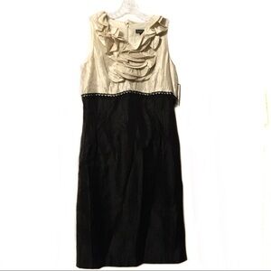 Jessica Howard ivory black sleeveless dress 12 NWT‎